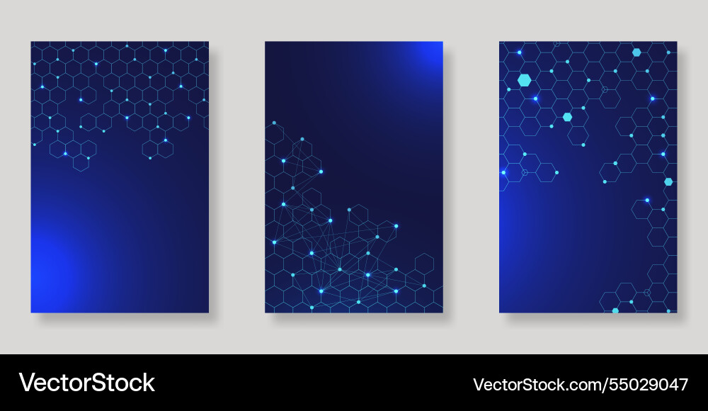 Set of abstract futuristic hexagon for network Set of abstract futuristic hexagon for network vector image