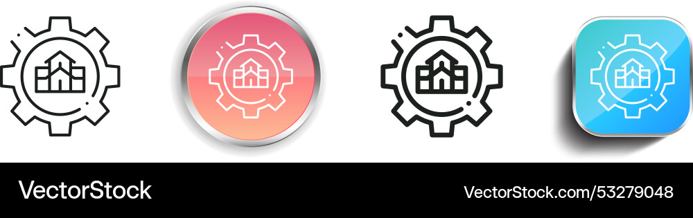 Development icon thin linear regular and button Development icon thin linear regular and button vector image