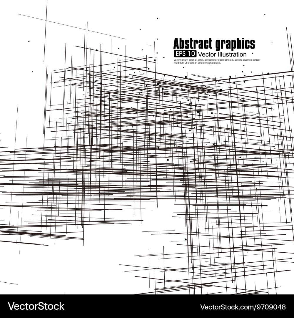 Dot and line composition abstract graphics vector image