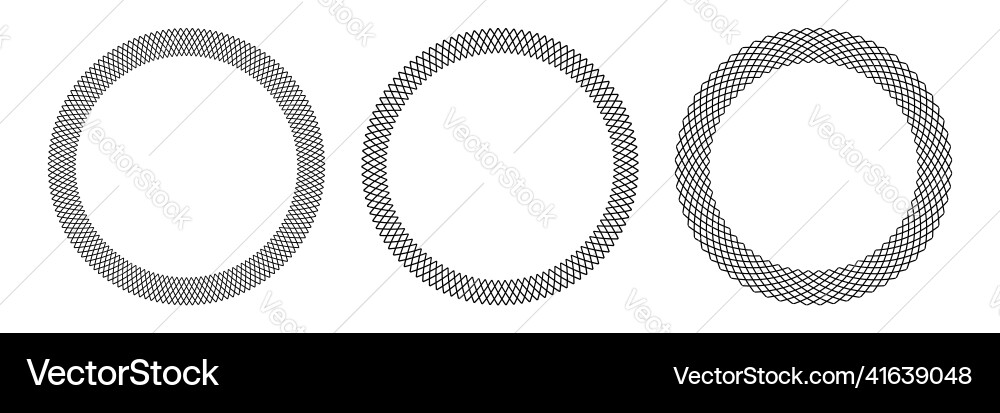 Geometric Circle Border Patterns vector image