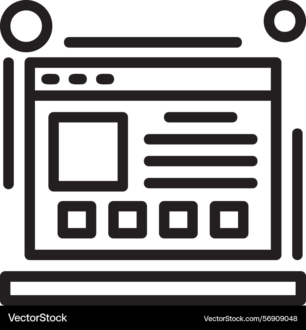 Landing page linear style icon design Vector Image