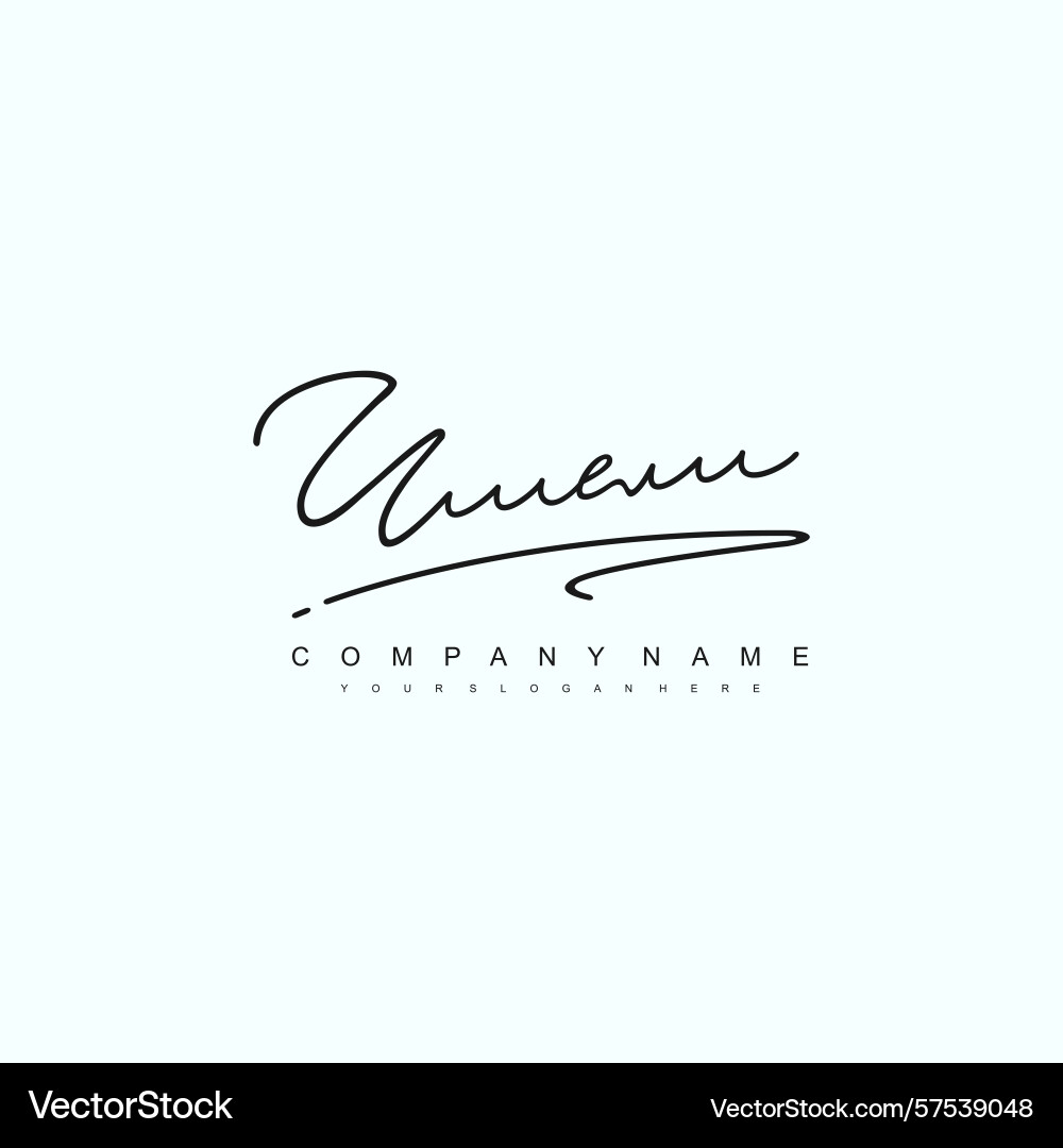 Minimal signature logo design with ue initials Minimal signature logo design with ue initials Vector Image
