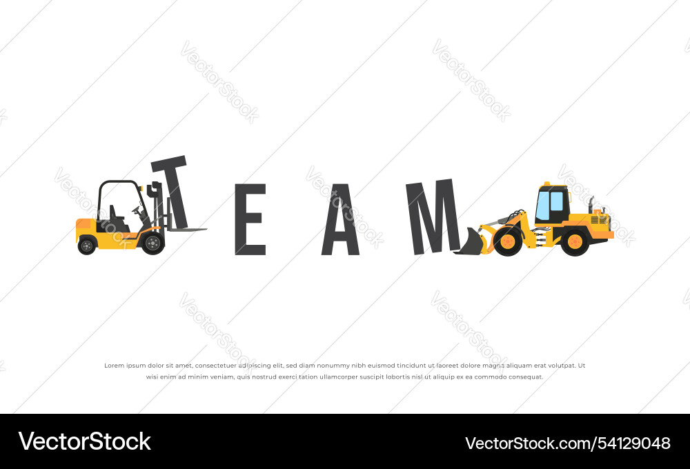 Team work build banner web or printing create Team work build banner web or printing create vector image