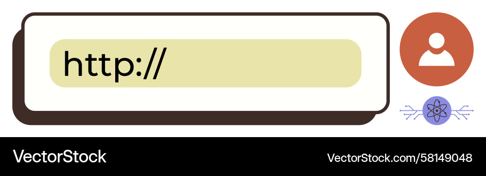 Web Address Bar with User Icon Vector Image