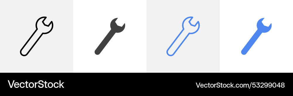 Wrench icon set use for web ui or app Wrench icon set use for web ui or app Vector Image