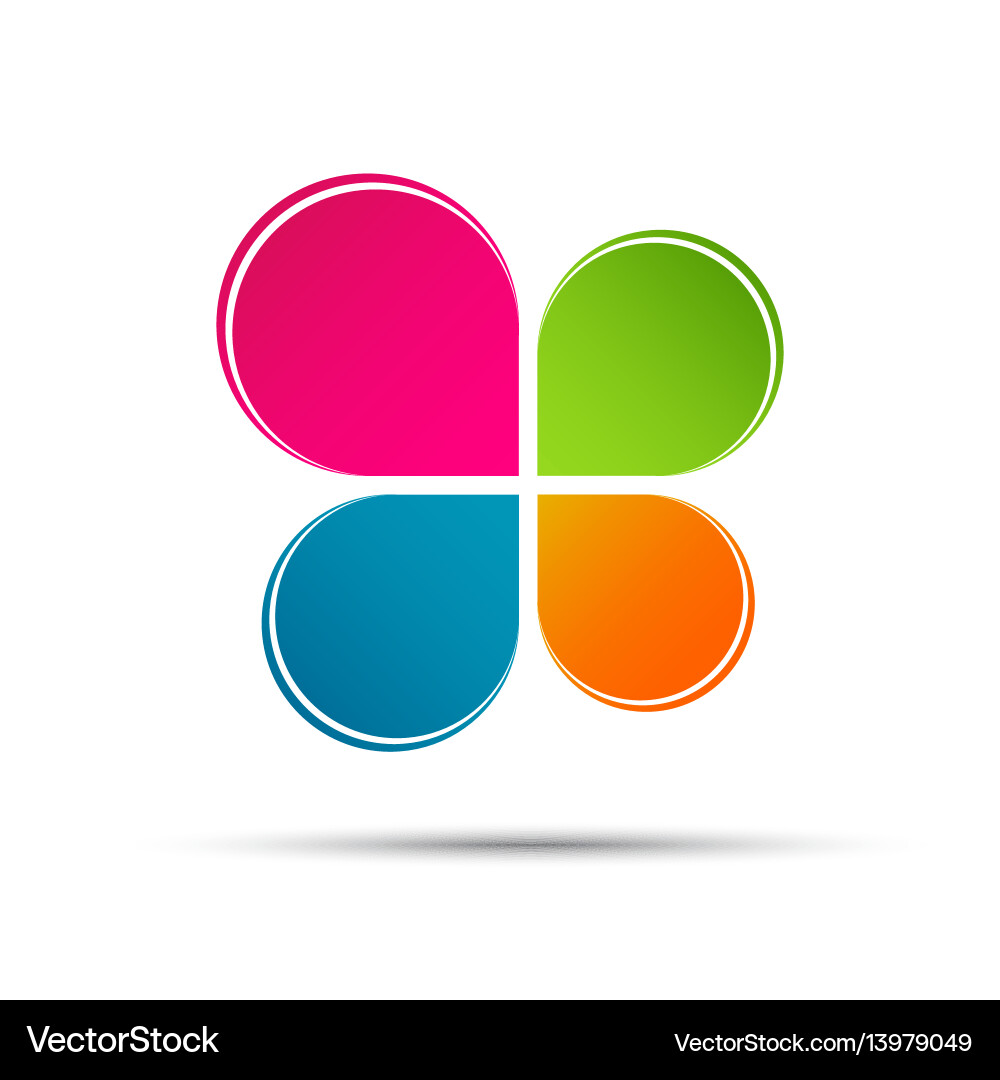 Abstract color logo in the shape of a cloverleaf Abstract color logo in the shape of a cloverleaf vector image