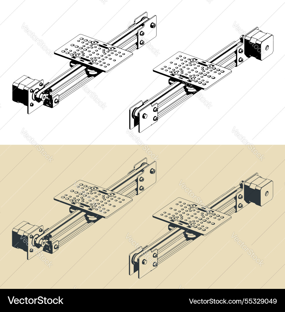 Belt driven linear actuator Belt driven linear actuator vector image