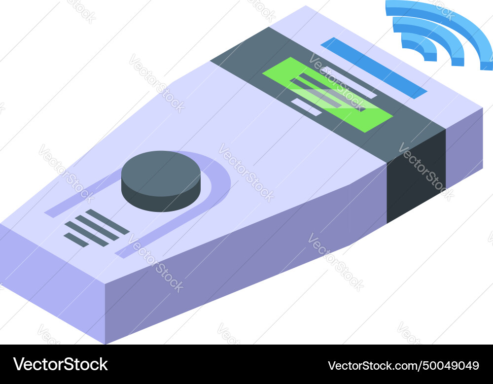 Button device microchip icon isometric Button device microchip icon isometric vector image