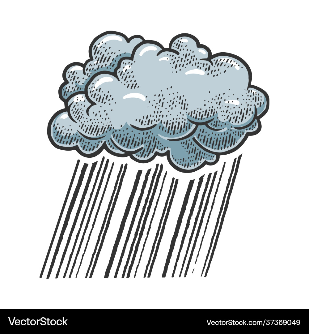 Cloud rain sketch Royalty Free Vector Image - VectorStock