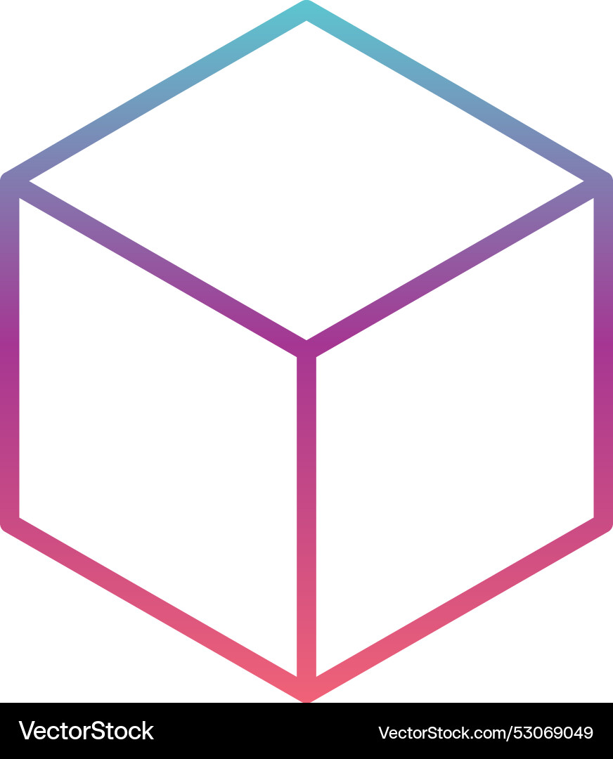 Cube line gradient design Vector Image