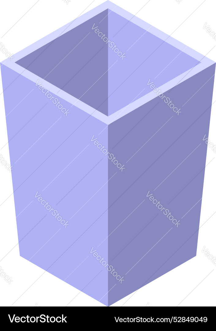 Empty square shape container is standing Empty square shape container is standing vector image