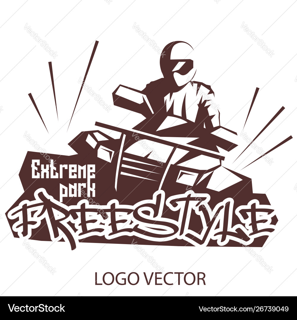 Extreme park logo concept atv quad bike freestyle Extreme park logo concept atv quad bike freestyle vector image