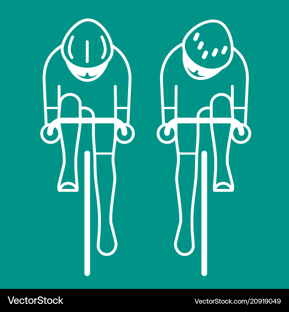 Modern of cyclists from front view Modern of cyclists from front view vector image