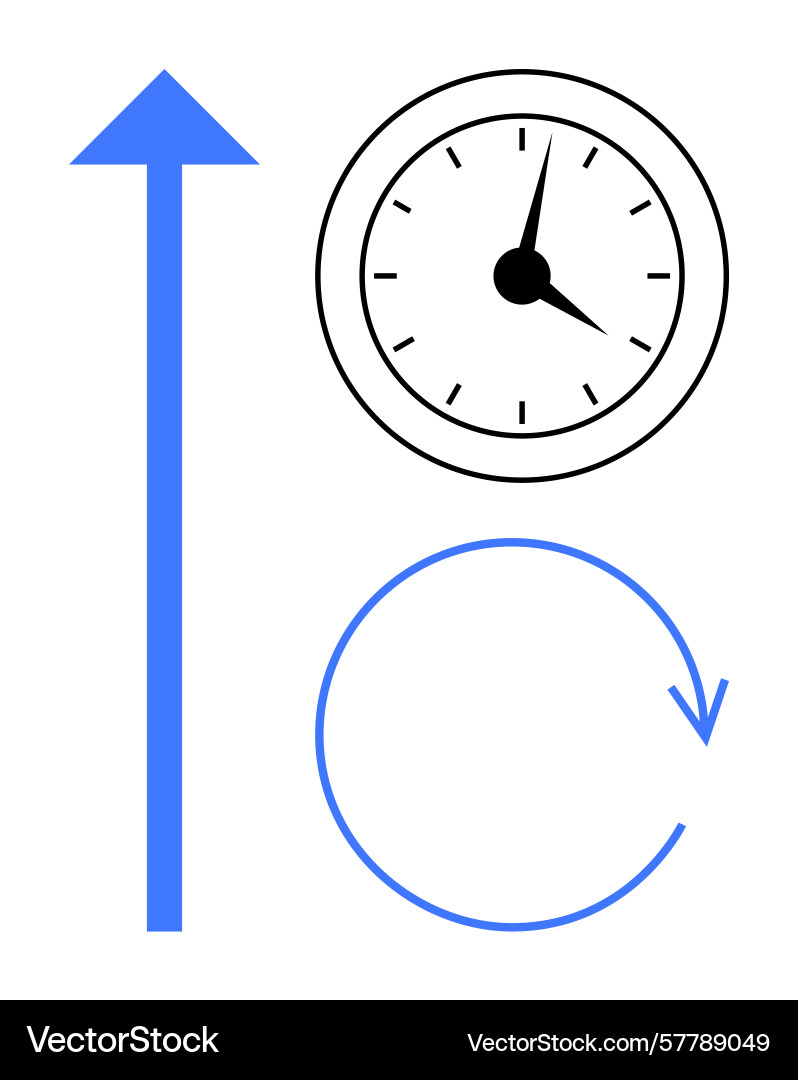 Progress arrow clock and circular Progress arrow clock and circular Vector Image