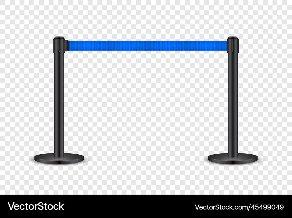 Realistische blaue einziehbare Gurt-Stanchion Menge Realistische blaue einziehbare Gurt-Stanchion Menge vektorbild
