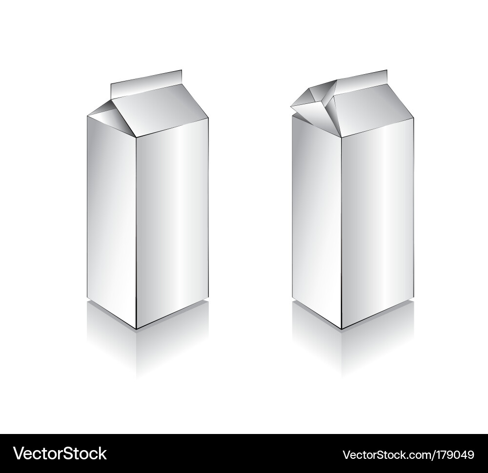 White Milk Carton 3D Vector Image