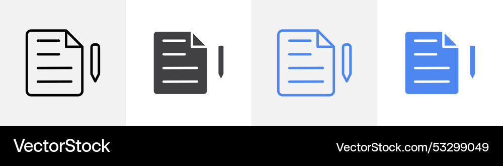 Writing paper icon set use for web ui or app Writing paper icon set use for web ui or app vector image
