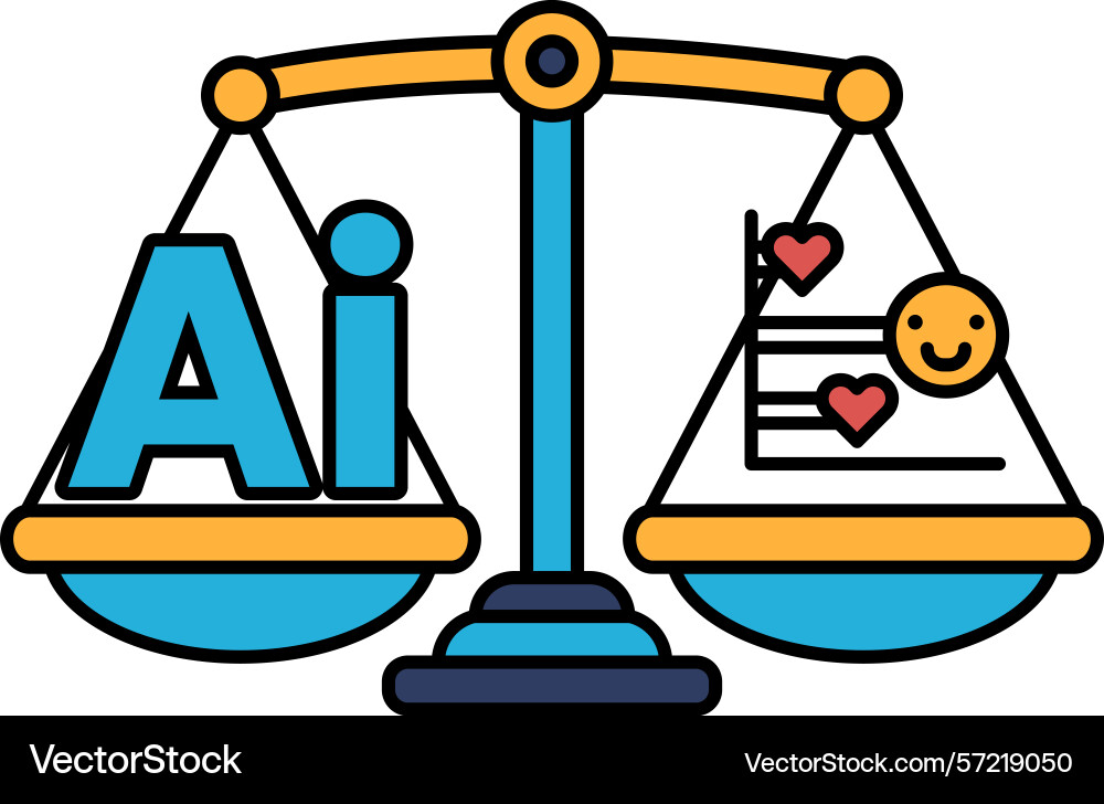 A scale with the letters ai on one side A scale with the letters ai on one side vector image