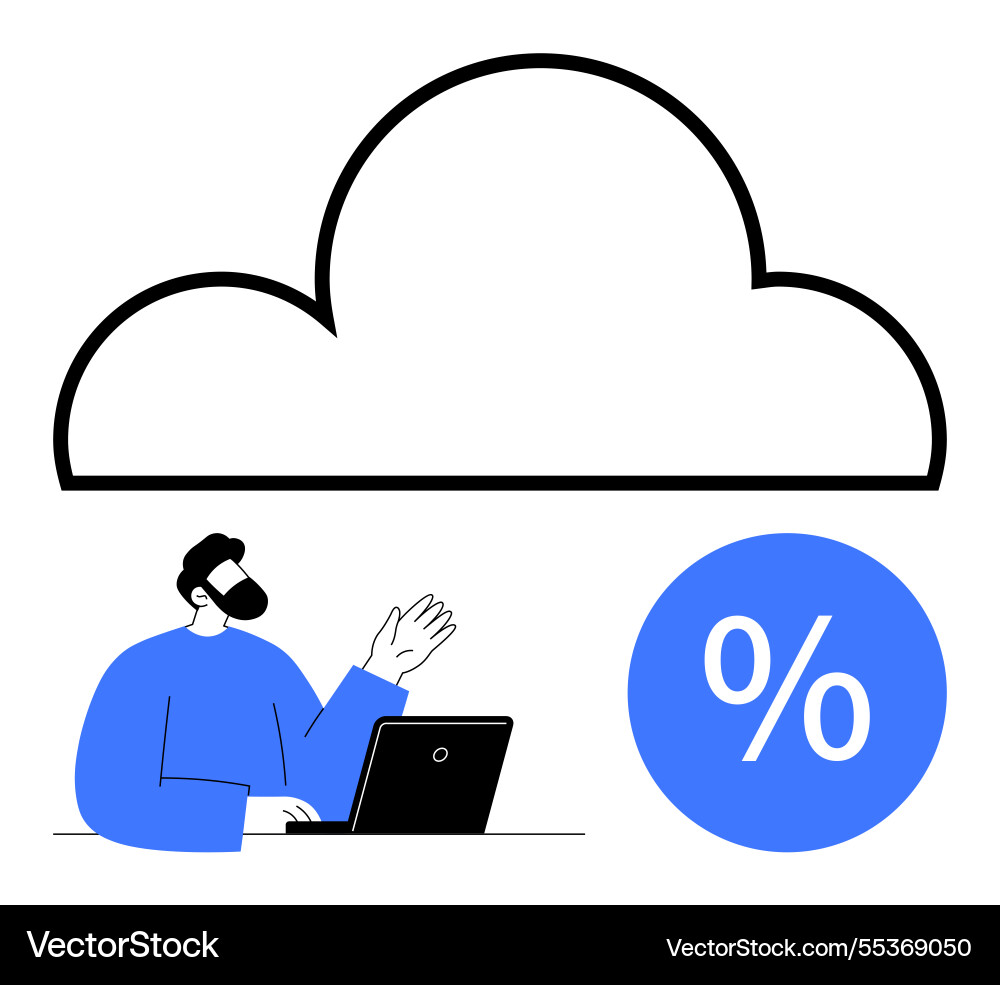 Cloud computing concept with businessman using Cloud computing concept with businessman using Vector Image