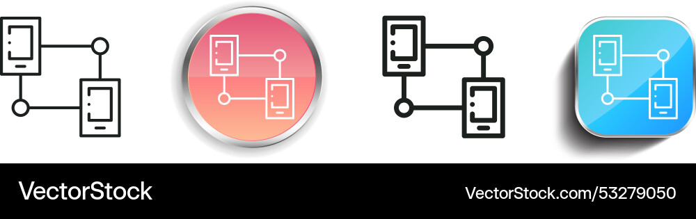 Device icon thin linear regular and button style Vector Image