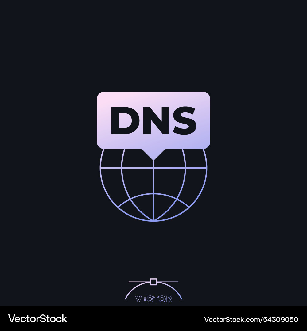 Dns icon domain name system vector image