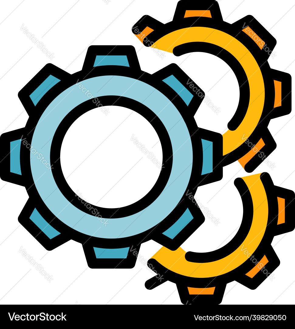 Gear wheel interface icon color outline Gear wheel interface icon color outline vector image