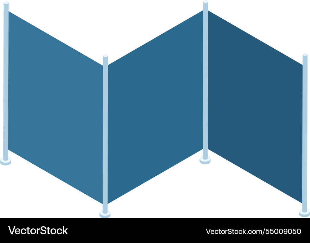 Isometric view of a portable partition wall Isometric view of a portable partition wall vector image