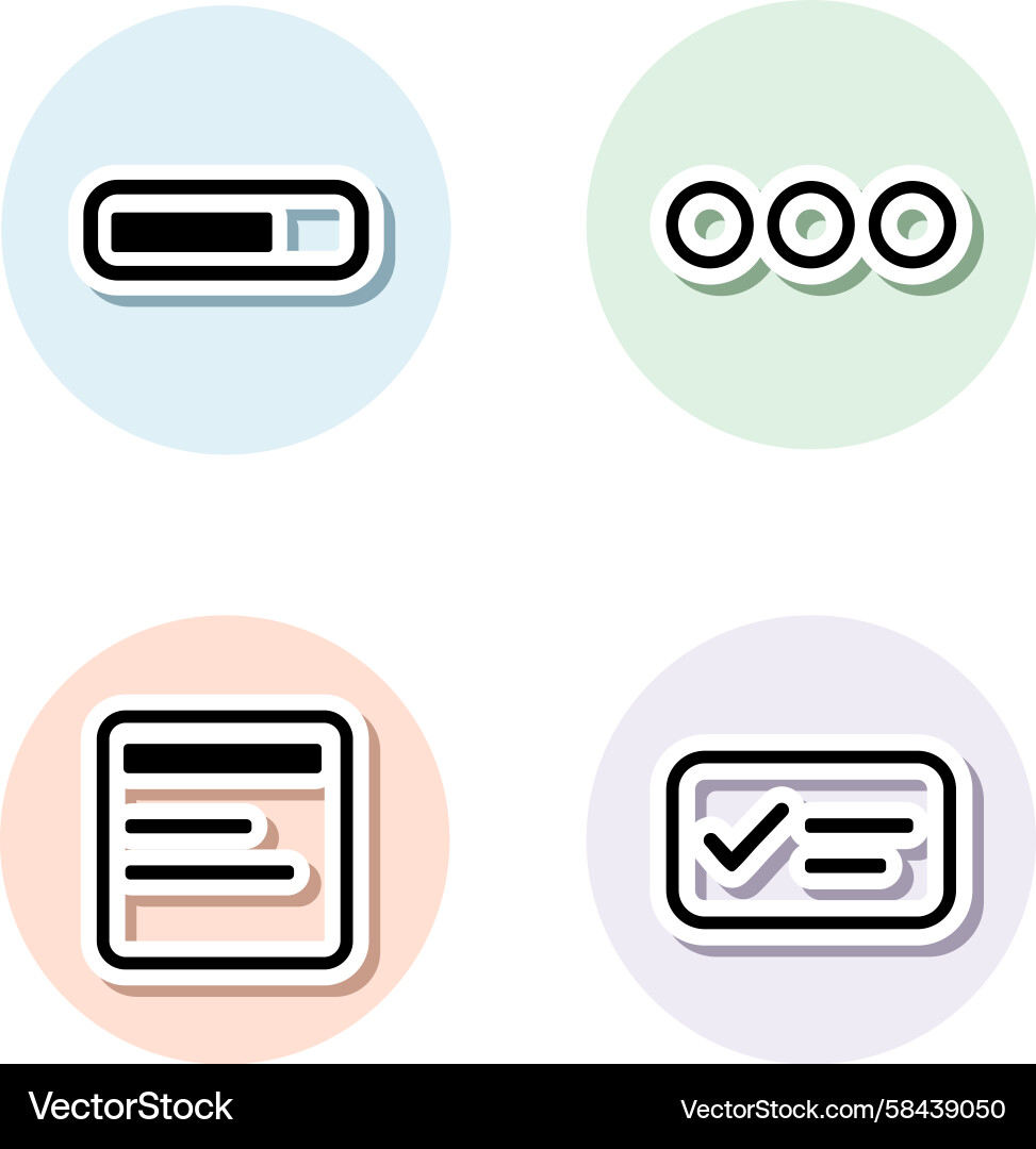 Minimalist Toggle UI Icons Vector Image