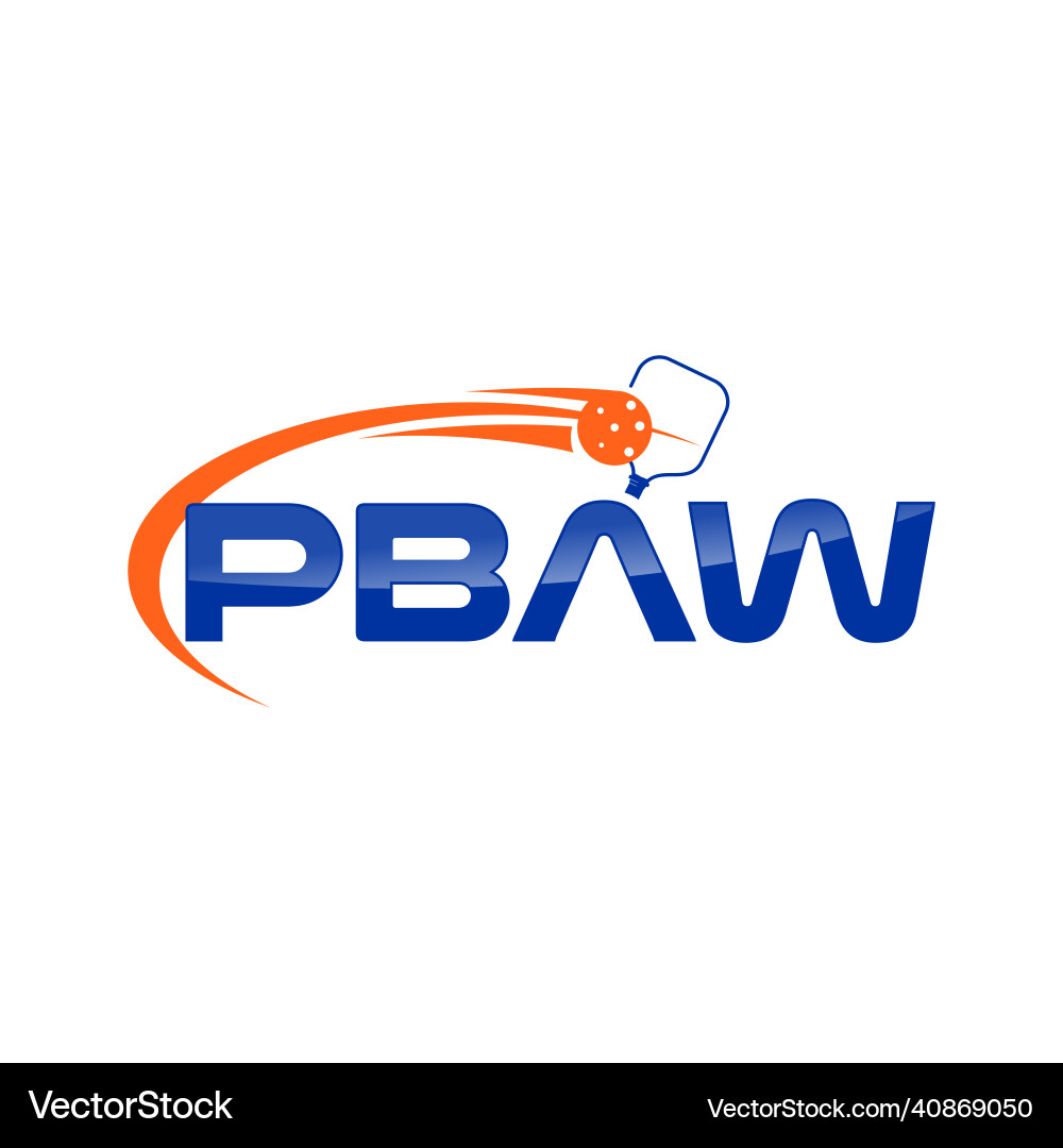 Pickleball Logo - PBAW Lettermark vector image