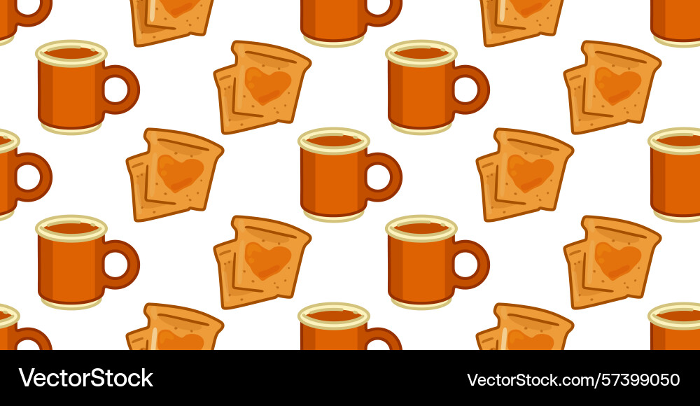 Seamless breakfast pattern with jam toast Vector Image