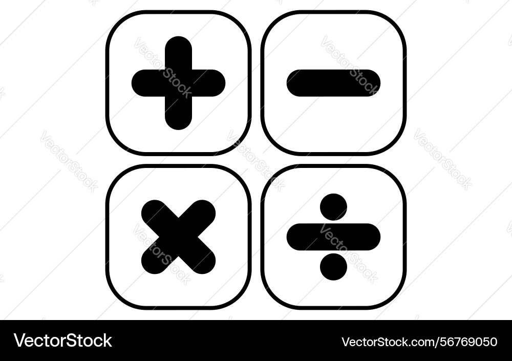 Simple line drawing icon of arithmetic quadratic Simple line drawing icon of arithmetic quadratic vector image