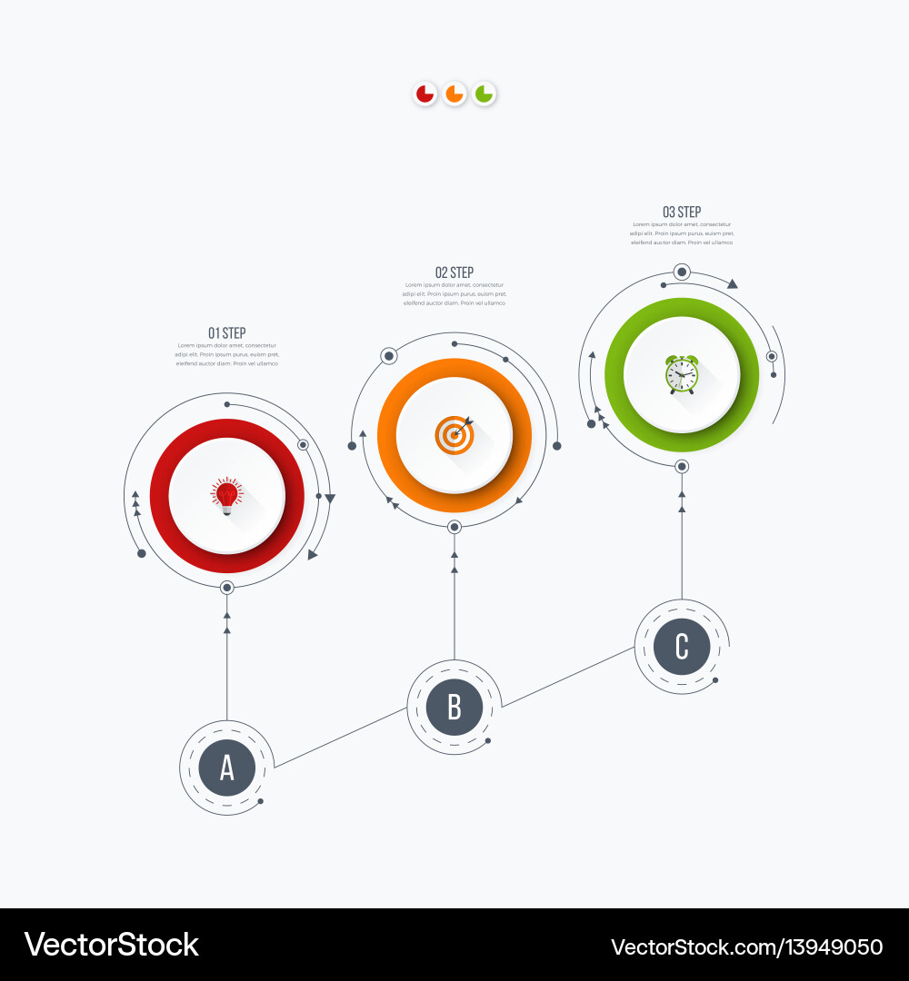 Workflow Diagram Template with Circles Vector Image