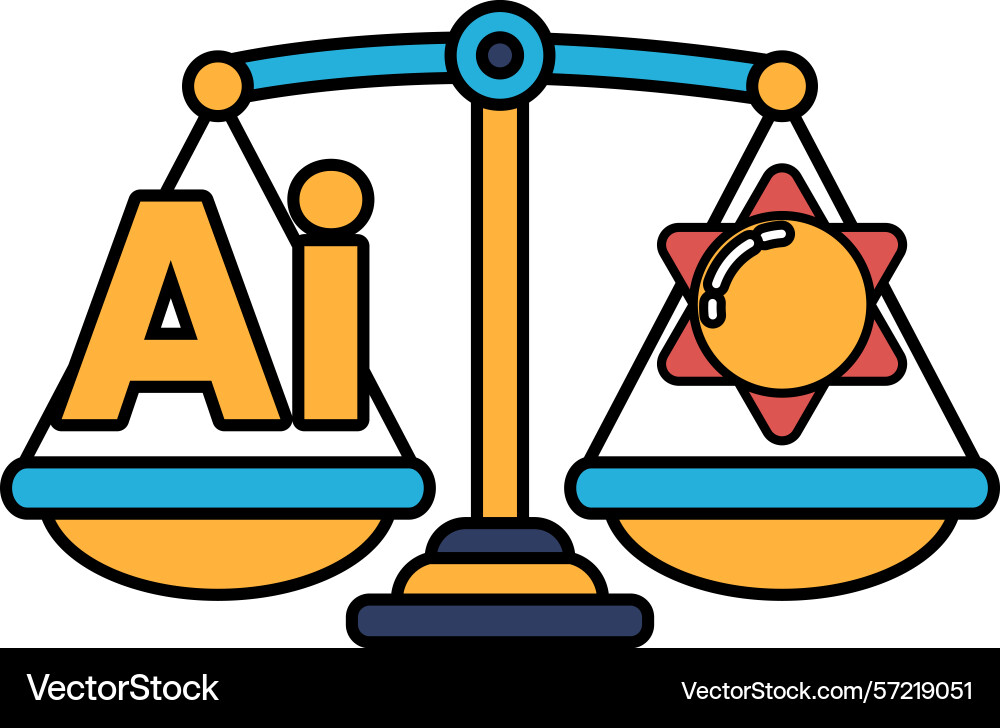 A scale with the letters ai on one side A scale with the letters ai on one side vector image