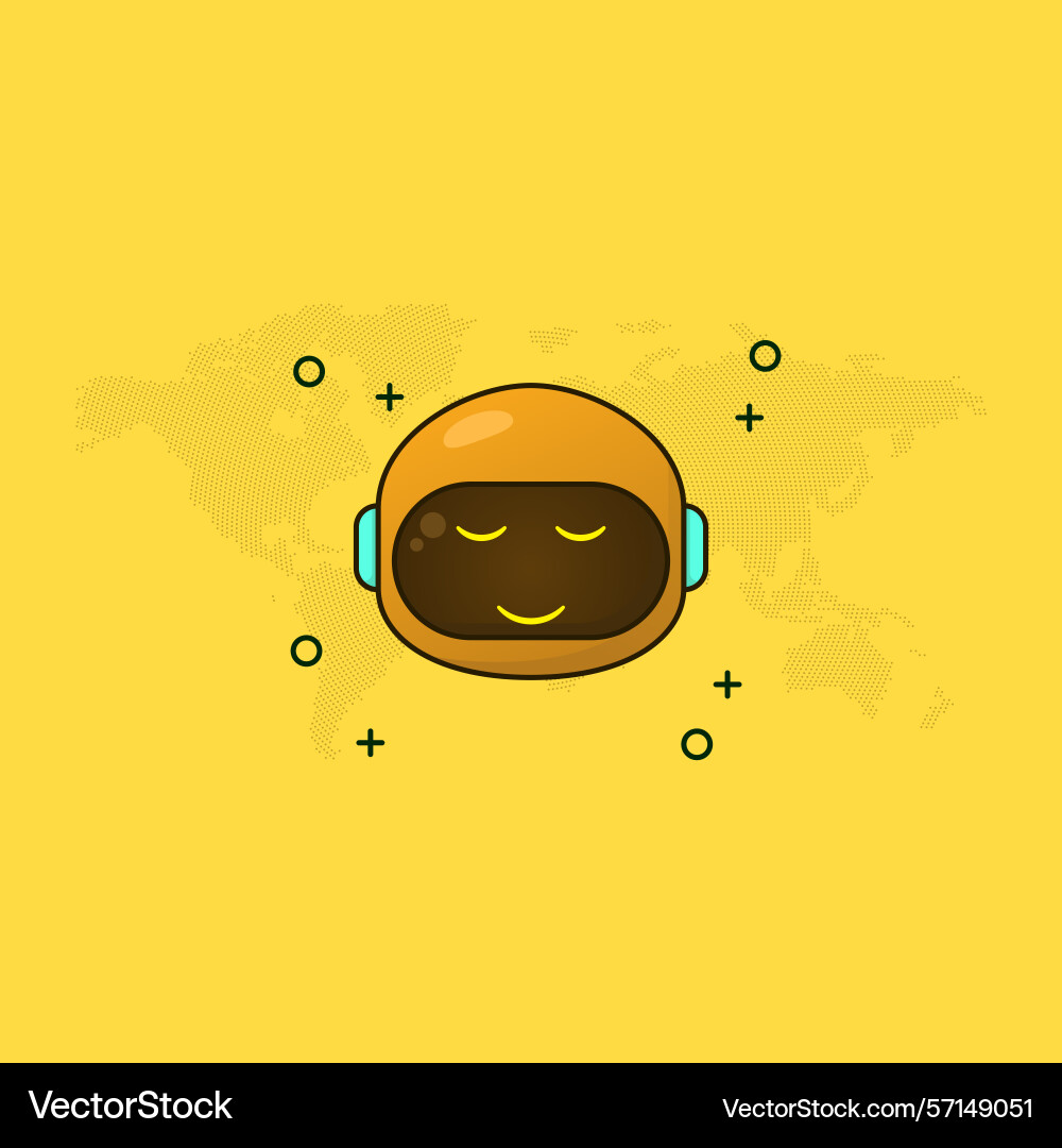 A sleeping expression robot face suitable Vector Image