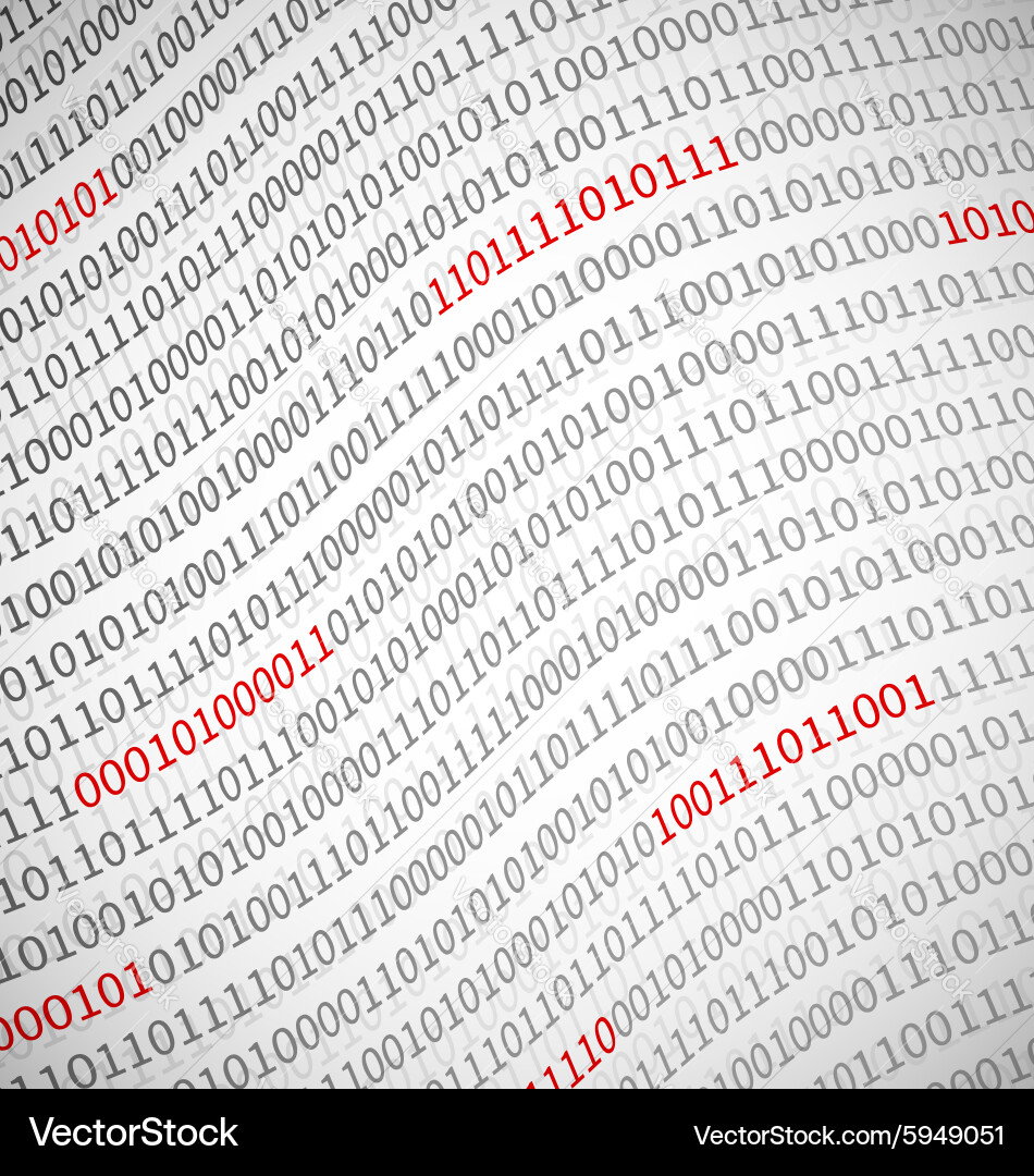 Binary data background vector image