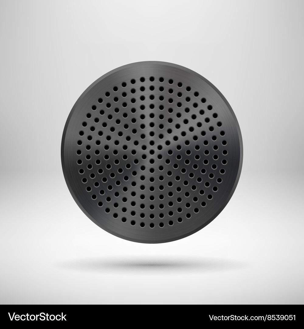 Black abstract circle button template Vector Image