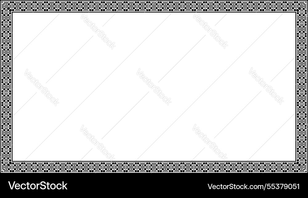 Border frame pixel squares seamless pattern vector image