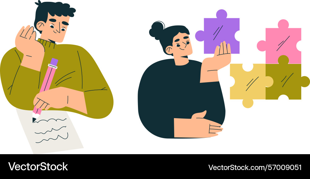 Creative collaboration in problem solving Vector Image