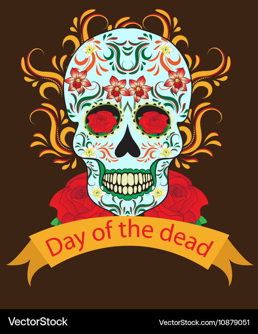 Day of the Dead Sugar Skull Vector Image