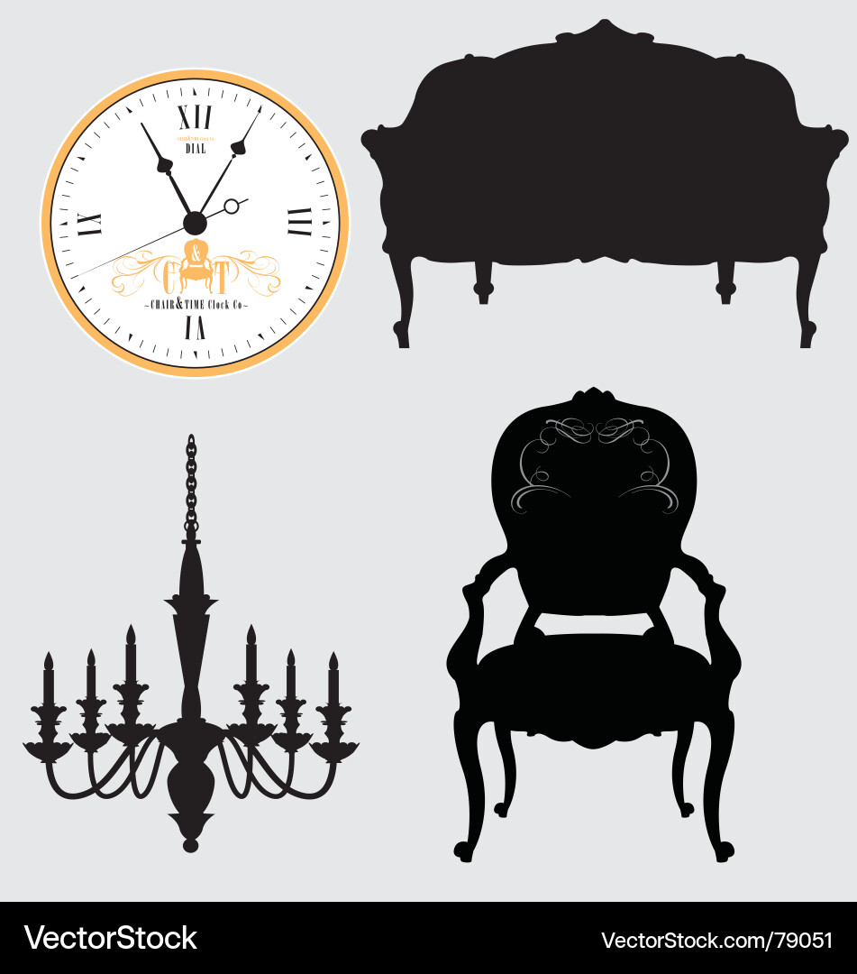 Elegant Silhouette Furniture Vector Image