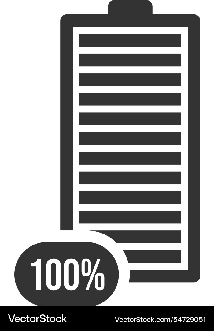 Full battery charge indicator displaying one Full battery charge indicator displaying one vector image