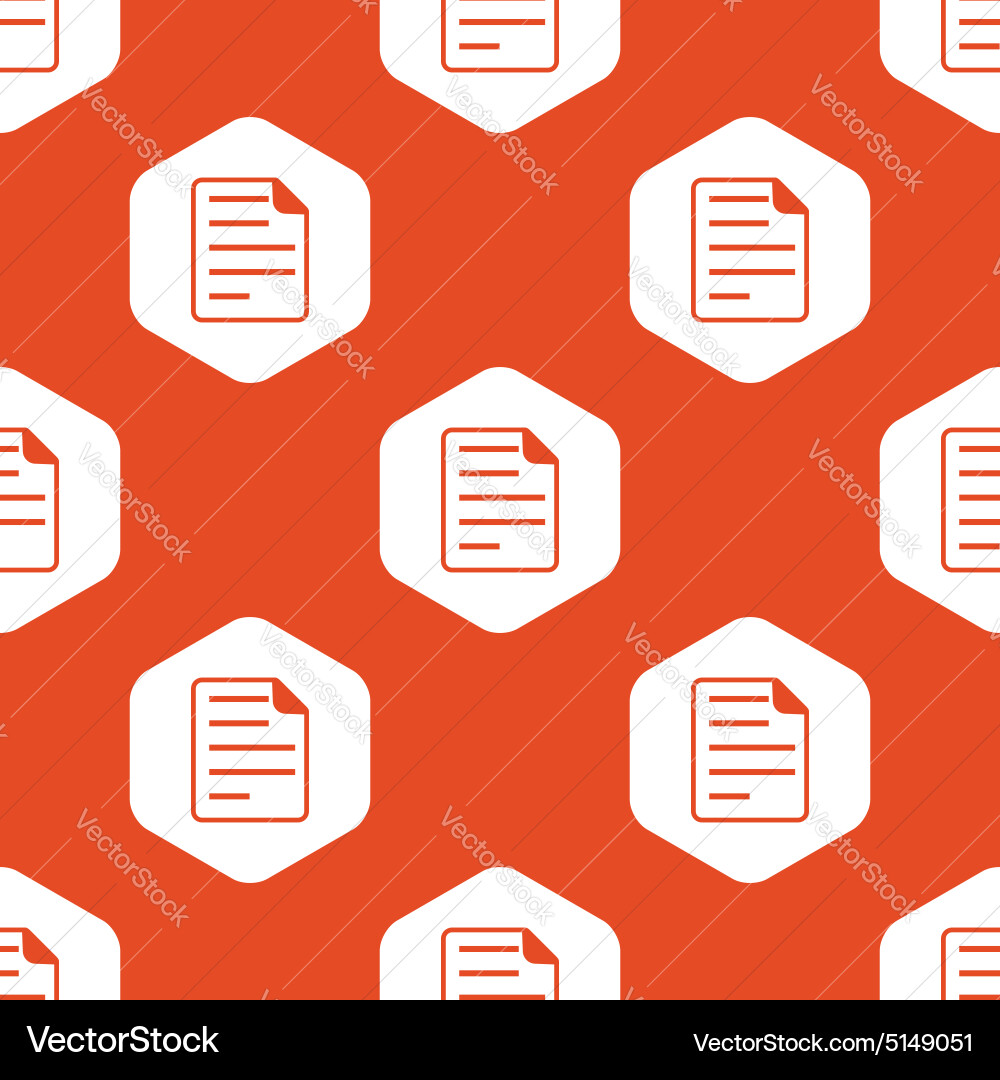 Orange hexagon document pattern Vector Image