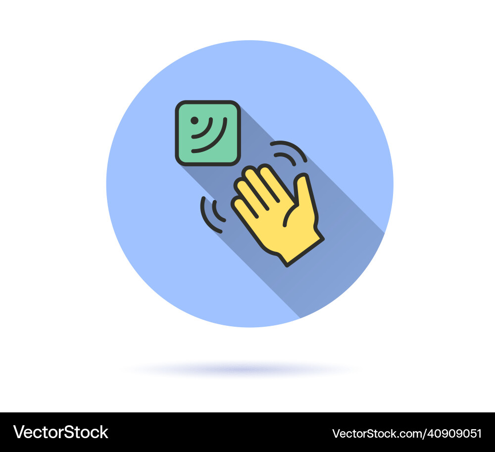 Sensor icon with long shadow for graphic and web Sensor icon with long shadow for graphic and web vector image