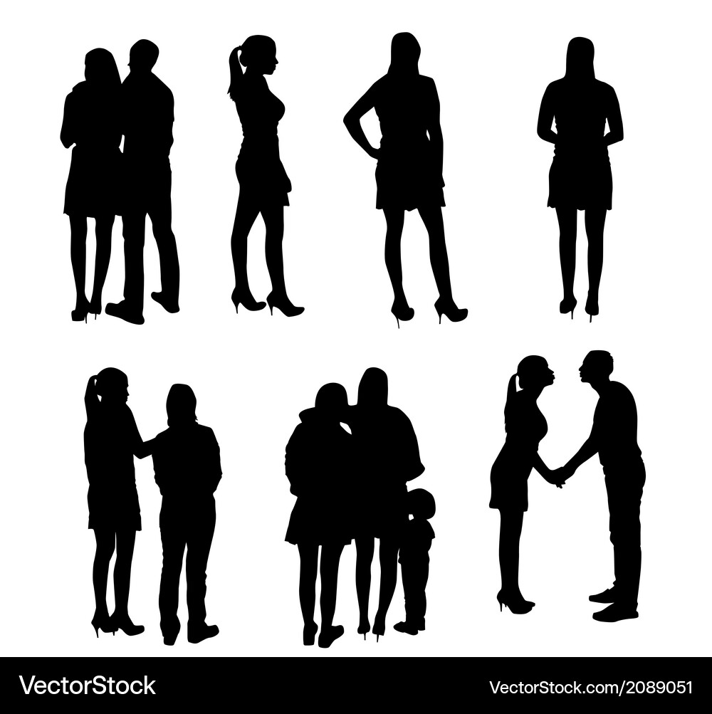 Silhouette People Collection Vector Image