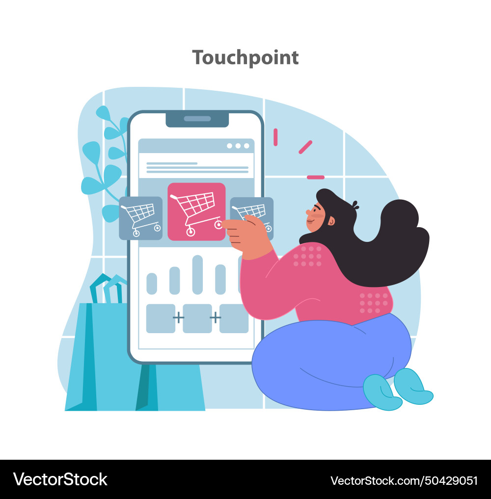 Touchpoint concept optimizing customer Touchpoint concept optimizing customer vector image