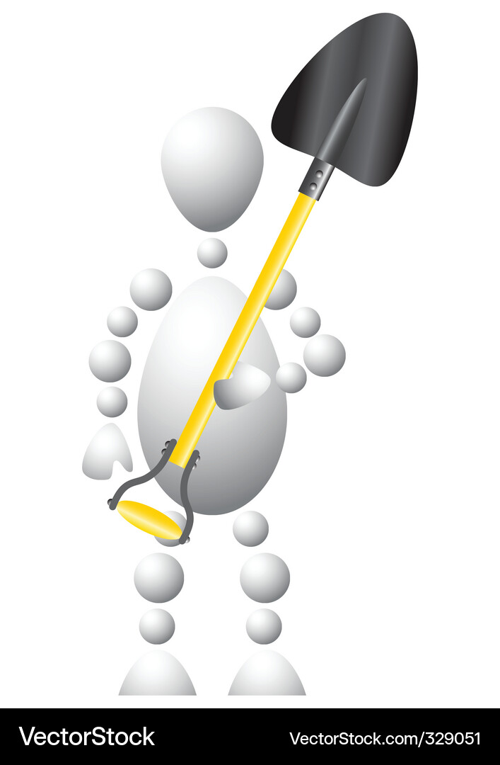 Workman with spade Vector Image