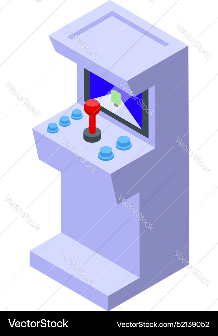Arcade game machine displaying gaming console Arcade game machine displaying gaming console Vector Image