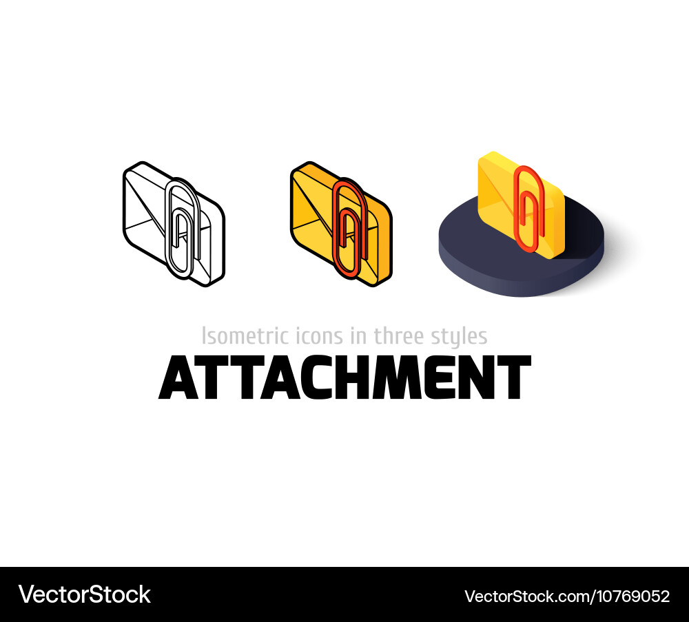 Attachment icon in different style Vector Image