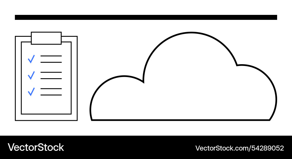 Cloud storage concept with checklist and progress vector image