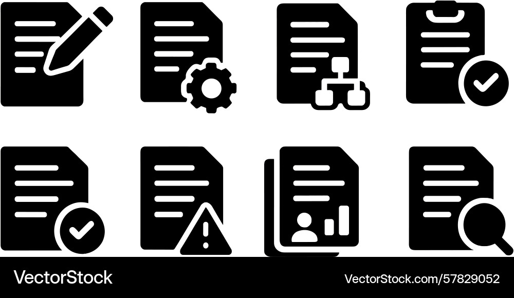 Collection of web icons showcasing document Collection of web icons showcasing document vector image